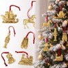 Novabright 6 adornos de Navidad dorados clásico para árbol, decoración