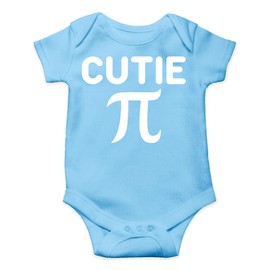 AW Fashions Cutie Pie – Mono de bebé de una pieza para parodia matemática, lindo y divertido, Azul claro, 12 meses