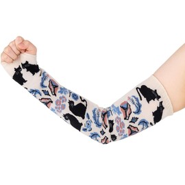 Neko Friend Arm Sleeves Cat UV Protection Cooling Sun Sleeves for Men Women Youth (Ivory, Standard)
