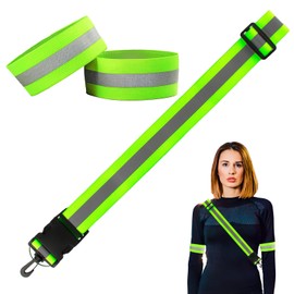 MxyVrix Reflective Belt for Jogging, High Visible, Adjustable, Night Safety Light, Running Belt with 2 Reflective Bracelets, Suitable for Night Running and Hiking