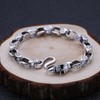 Ushinelit Men’s Retro Skull Stainless Steel Chain Chunky Rhombus Bracelet