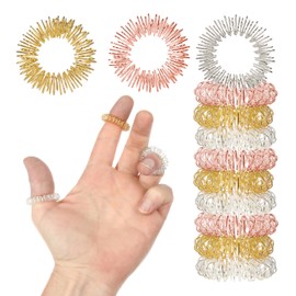 Nordstern Acupressure Rings Pack of 10 - Anti Stress Massage Rings for Fingers - Aid for Self-Massage Against Muscle Tension