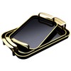 Aayoruro Serving Tray with Handles Set of 3 Rectangular Large