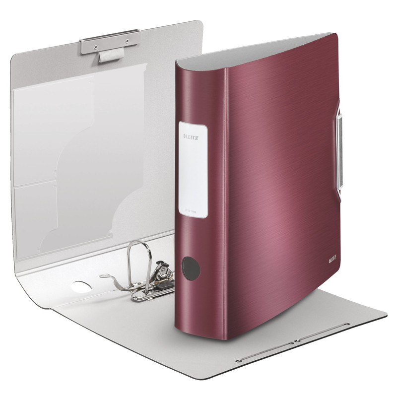 Leitz Lever Arch File, Garnet red, A4, Curved spine 8.2