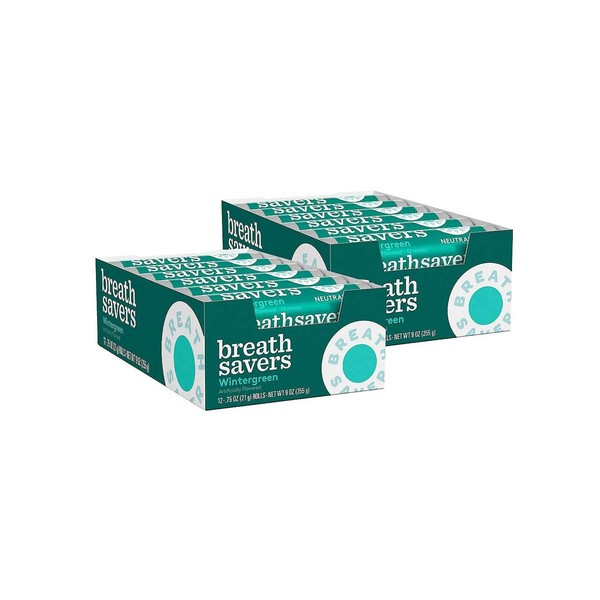 Breath Savers Wintergreen Sugar-Free Breath Mints Rolls, 0.75 Ounce (24 Count)