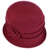 Seeberger Women's Cloche Wool Hat with Appliqué Floreale Pattern One