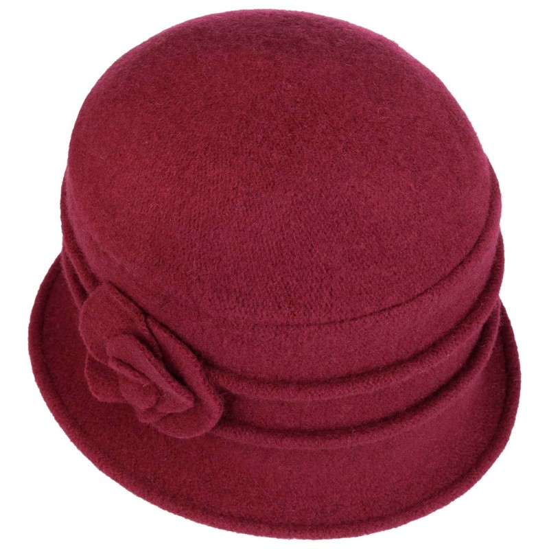 Seeberger Women's Cloche Wool Hat with Appliqué Floreale Pattern One