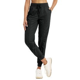 Willit Women's Workout Jogger Studio Track Athletic Pants Hiking Casual Pants with Pockets Lightweight Black XL