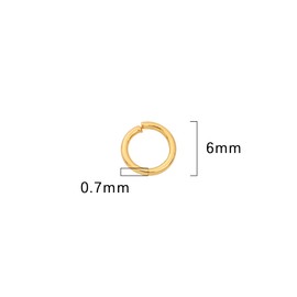 BEADIA 18K Gold Plated Jump Rings Non Tarnish 6mm 400pcs for Jewelry Making Findings
