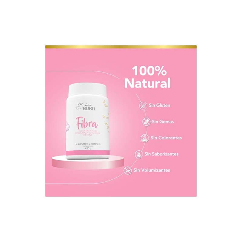 Fibra Soluble en Polvo, Linaza, Nopal, Enzimas. 450 g