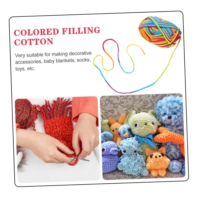 TEHAUX 2pcs Multi Color Crafting Yarns Durable DIY Knitting Supply
