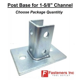Generic 6-Hole Post Bases for Unistrut / B-Line Channel Strut #4768 P2942 Squared Base - 10