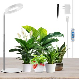 Kullsinss Grow Lights for Indoor Plants Full Spectrum, 80 LEDs Plant Light for Indoor Growing with 2 Mounting Options, 6/12/16H Timer, 3 Spectrum Modes, 9.8"-37.4" Height Adjustable Desk Grow Lamp
