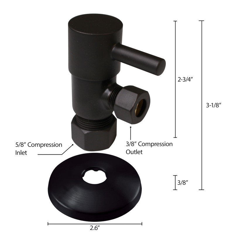 Westbrass D105QR-62 Round Lever 1/4-Turn Angle Stop 1/2" Copper x