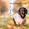 AXOMY Dachshund Leverback Earrings 925 Sterling Silver Dachshund Dangle Earrings