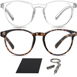 2 Pack Riccardo MaterossiÂ® - Premium 99.9% Blue Light Blocking Glasses (380-410nm) - Reduce Headaches and Improve Sleep - UK Based Brand