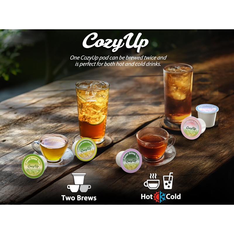 Cozy Up Jasmine Green Tea K-Cup Pods, 36-Count, Compatible with