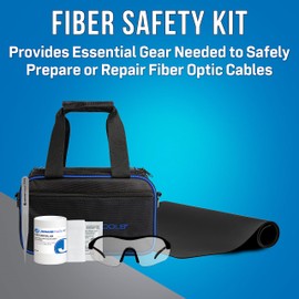 Jonard Tools FSK-5 Fiber Optic Safety Kit with Work Mat, Tweezers, Trash Can, Wipes, Safety Glasses, and Carrying Case