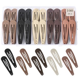 100 Pinzas para El Cabello con Broche, Ideales para Mujeres Y Niñas. Pinzas Metálicas Antideslizantes, Accesorios para El Cabello, Acabado Mate, 5 Colores, 2 X 1,4 Cm (0,55 Pulgadas).