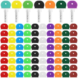 Blulu 80 Pcs Key Color Covers Plastic Colored Key Covers Caps Cute Identifier Protector Caps for Standard Flat House Keys Organization (Classic Colors)