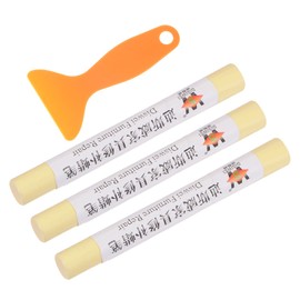 HARFINGTON Wax Filler Stick, 3pcs Wooden Repair Wood Wax Fill Sticks with Spatula Crayon Markers Furniture Touch Up Kit for Remover Scratches Scuffs on Furniture Floor, Light Beige