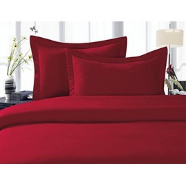 Elegant Comfort 1500 Premier Hotel Quality Super Soft Wrinkle Free 3-Piece Duvet Cover Set, Full/Queen - Burgundy