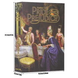 Tissting Book Safe with Key Lock, 8.7 x 6 x 1.8 in Real Page Pride and Prejudice Diversion Book Safe Storage Box Hidden Storage Lock Box for Money Cash Jewelry