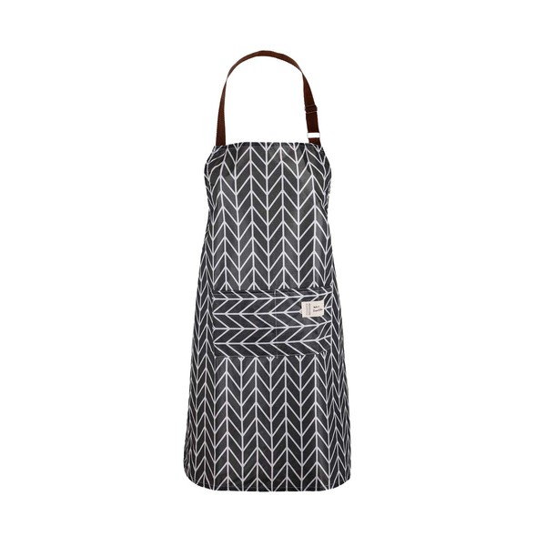 PVC Apron Kitchen Apron Waterproof Vinyl Cooking Apron with Pockets Wipe Clean Aprons Chef Apron Wipeable Apron Plastic Apron Oil Cloth Apron Grey Pinafore Apron for Women Men Adult Lady Dishwashing