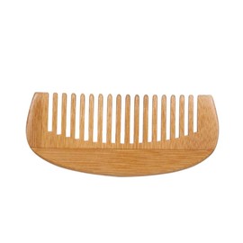 TOVINANNA Crescent Static Comb Natural Bamboo Travel Hair Brush for Scalp Beard Detangling Brush for Smooth Hair