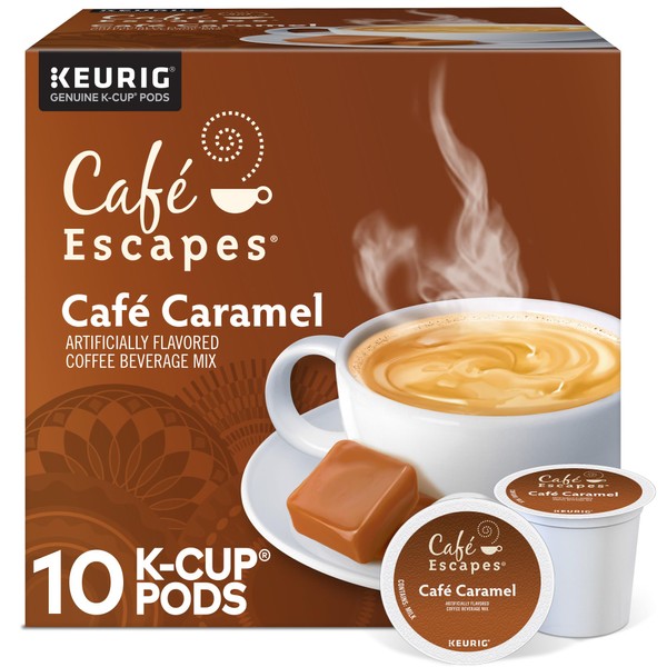 Café Escapes Caramel Coffee Beverage, Single-Serve K-Cup Pods, 60 Count