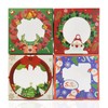 qiqee Christmas Cookie Boxes with Window 100packs 6x6x3 Inch Bakery
