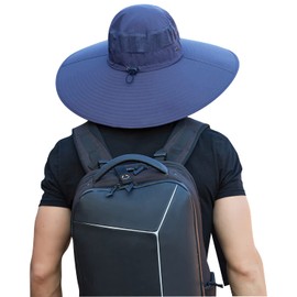 HUAMULAN 6" Wide Brim Sun Hat Men Women Summer Fishing Hats UV Protection Ventilated for Hiking Garden Beach