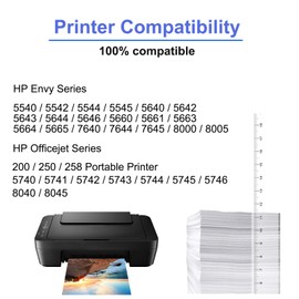 SuperInk Replacement Compatible for HP 62XL 62 XL C2P05AN Ink Cartridge High Yield (5 Black) Use in Envy 5665 7640 7643 7644 7645 8000 8005;Officejet 200 250 258 5743 5744 8040 8045 Printer