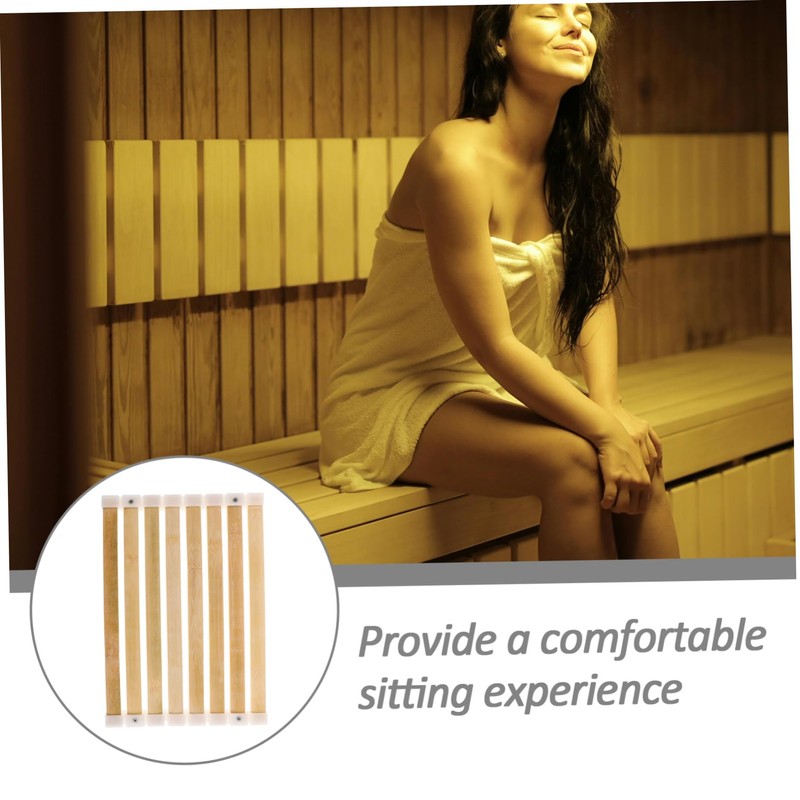 BIUDECO Bamboo Mat Sauna Seat Spa Bench Insulation and Comfort