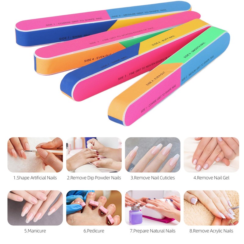 10 Pcs 7 Way Nail Buffer Blocks Nail Files Buffing