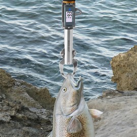 SANLIKE Fish Gripper with Digital Fish Scale 55LBS Stainless Steel Fish Lip Gripper Scale, HD Large Display, Waterproof & Saltwater-Resistant, 360 Degree Spinning Claws Professional Fish Holder Tool