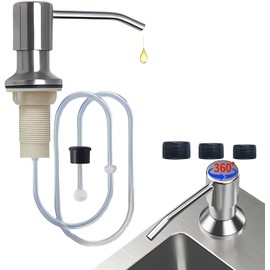 Sink Soap Dispenser for Kitchen Sink Stainless Steel 47" Silicone Extension Tube