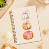 TWRVI Coquette Pink Bow Pumpkins Spiral Notebook, Rustic Aesthetic Fall