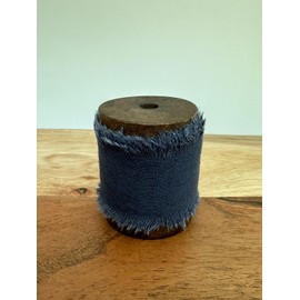 Blue Cotton Ribbon for Crafts - 1 1/2" x 5 Yards, 2 Rolls, Wedding, Reception, Bridal Shower, Embellishments, DIY, Gift Bow, Hair Bows, Christmas, Easter