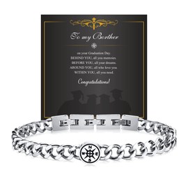 Men's Compass Bracelet 2025 Graduation Gifts for Him, College, High, Middle School Graduation Gifts for Brother Form Sister First Back to School Congratulations Gift Ideas Christmas Stocking Stuffers