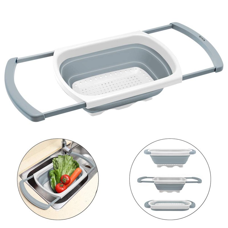 Qimh Collapsible Colander | Over The Sink Silicone Kitchen Strainers
