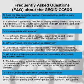 GEOID CC600 Color Screen Bike/Cycling Computer Wireless - Route Navigation with Re-Route Planing, WiFi & Bluetooth, Fast 5s GPS Positioning, Free Indoor Training