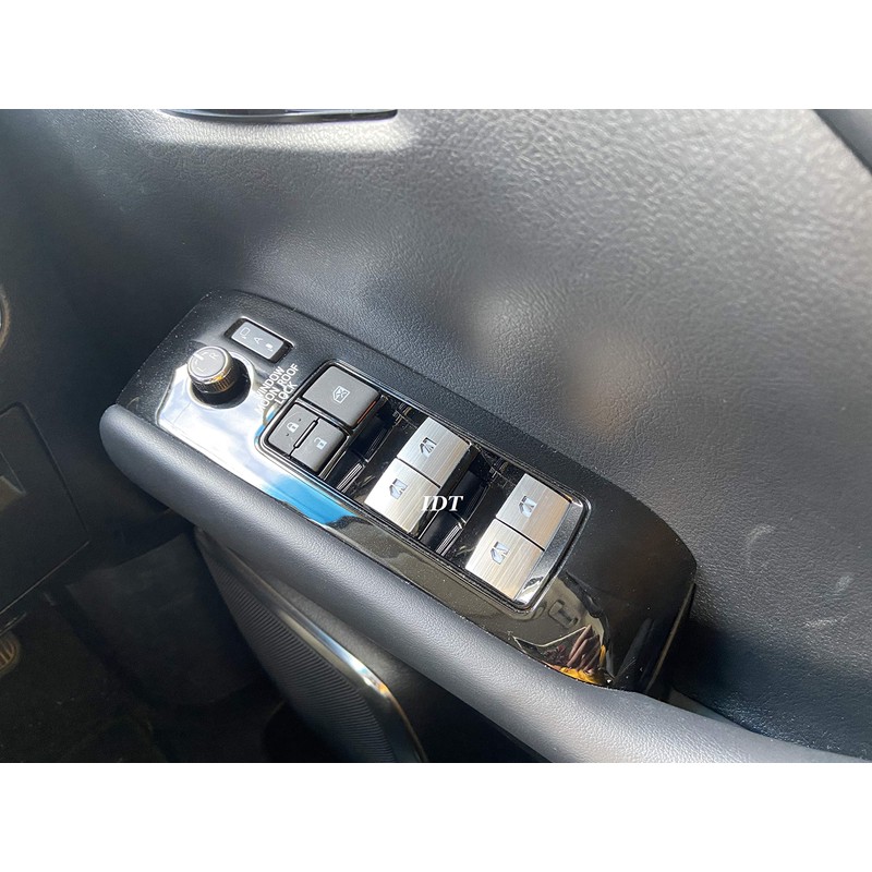 Alphard Vellfire Aluminum Power Window Switch Cover Silver Button Garnish,