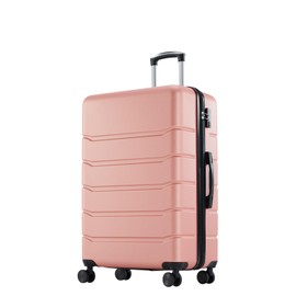 Sweetcrispy Carry on Luggage,Hard Shell Expandable Double Spinner Rolling Wheels Suitcase,TSA Lock, Light Pink, 20 Inch