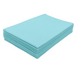 Disposable Dental Patient Bibs, 3 Layer 50 Pack Paper Towel Bibs 13"x18" with Poly Back, Tattoo, Dental, Medical, Nail Tray or Table Covers (Blue)