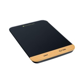MasterClass Compact Digital Kitchen Scales in Gift Box, Plastic/Bamboo, Black, 22 x 16 cm