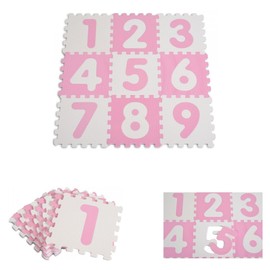 Moni Puzzle Mat 9-Piece Numbers 1001B3 Puzzle Mat 32 x 32 cm Pink