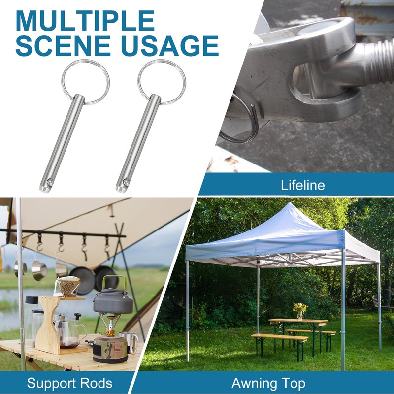 QUARKZMAN Quick Release Pins, Diameter 1/4 Inch (6 mm) Usable