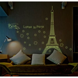 DaraBaby Vinil Decorativo Torre Eifel París Florecente Sala Estancia