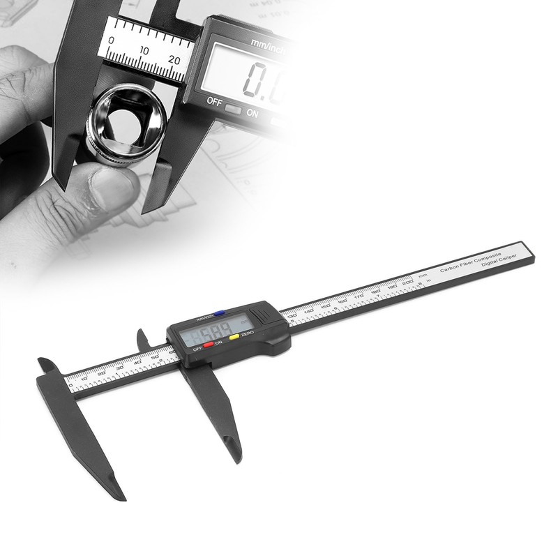 200mm Carbon Electric Digital Caliper Ruler with Large LCD Screen